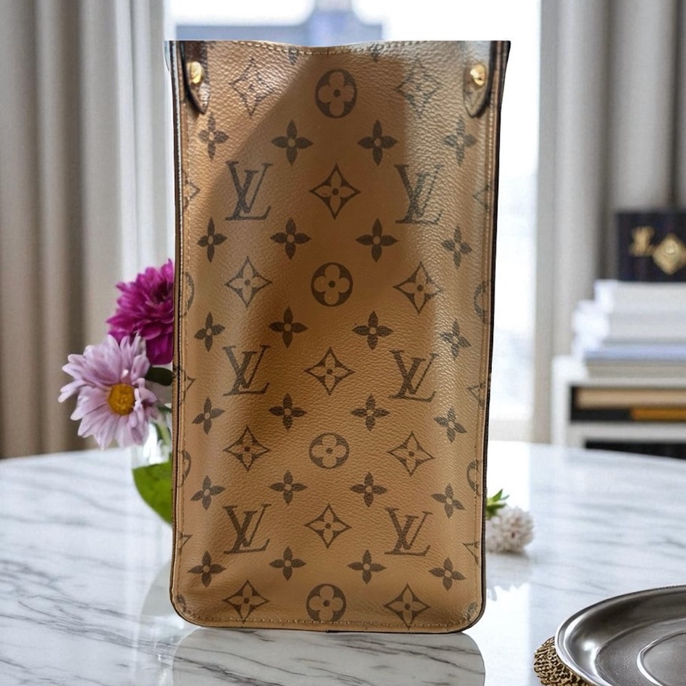 Louis Vuitton Tote Reverse Monogram Large Print Brown On the go authenticated - Picture 12 of 16